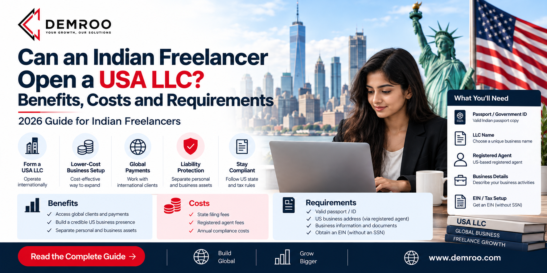 Can an Indian Freelancer Open a USA LLC? Benefits, Costs and Requirements